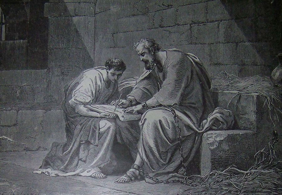 Paul Writing Epistles in Prison