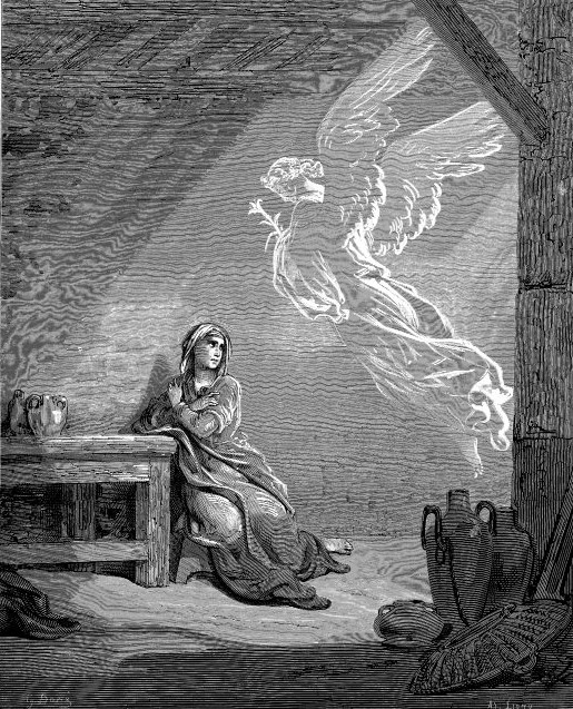An angel visits Mary