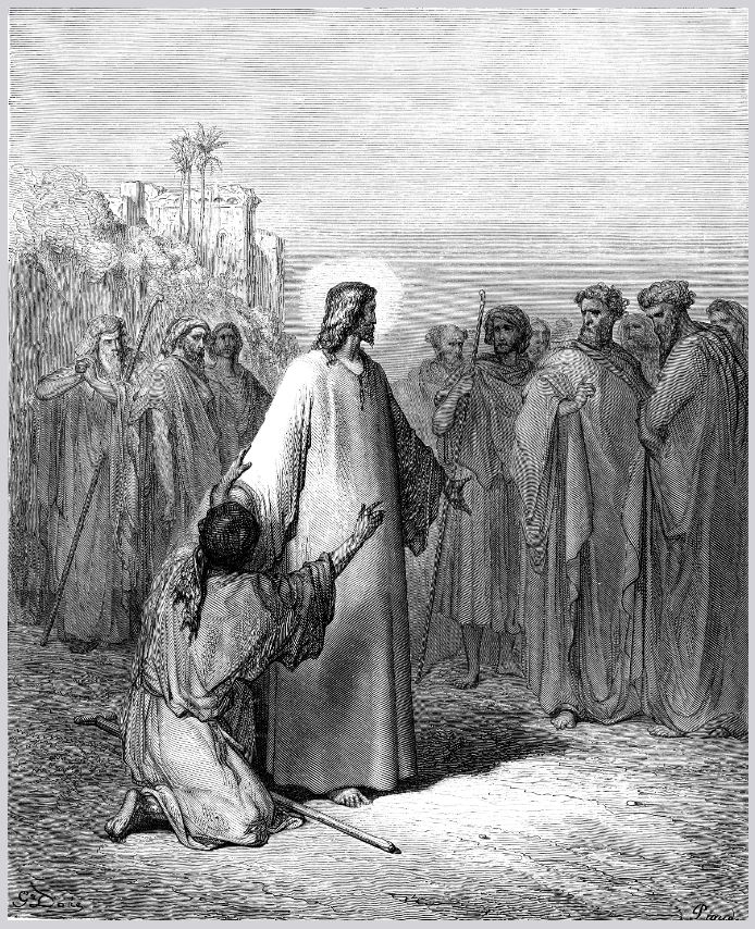 Jesus healing a man with a devil