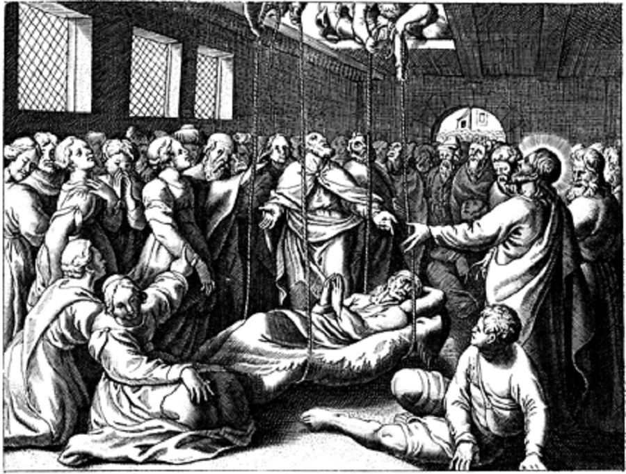 Jesus Heals Paralytic Lowered from Roof
