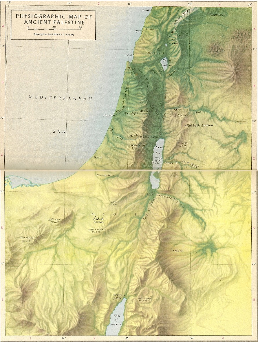 Topographic map of Palestine